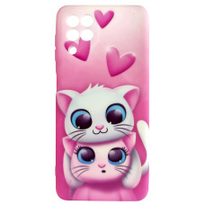 Чехол Picture для Samsung Galaxy A22 Pink Cat