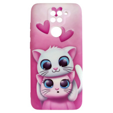 Чехол Picture для Xiaomi Redmi Note 9 Pink Cat