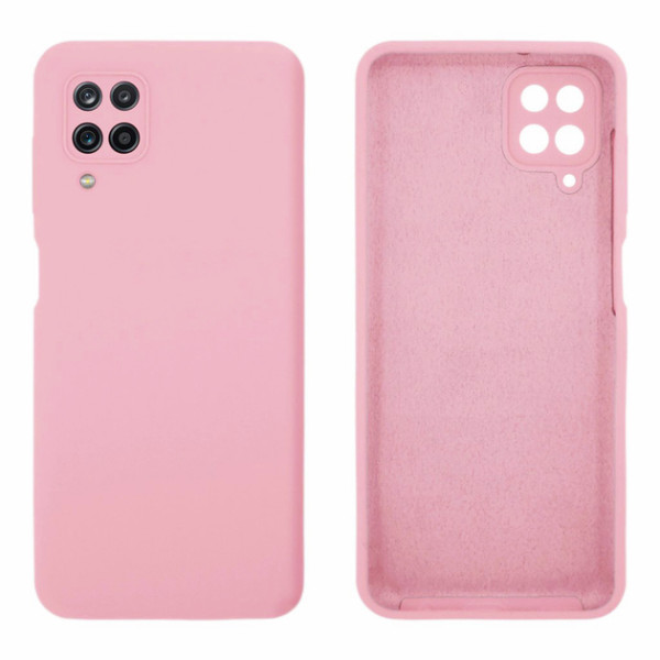Силиконовый чехол для Samsung A12 Silicone Case Full Light Pink