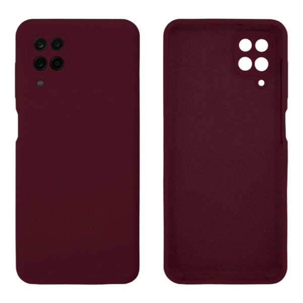 Силиконовый чехол для Samsung A12 Silicone Case Full Marsala
