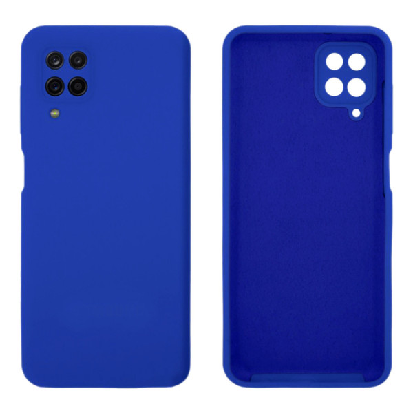 Силиконовый чехол для Samsung A12 Silicone Case Full Neon Blue