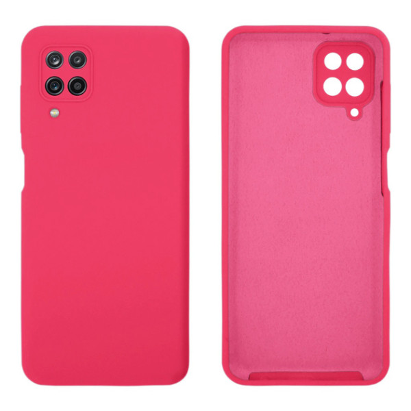 Силиконовый чехол для Samsung A12 Silicone Case Full Shiny Pink