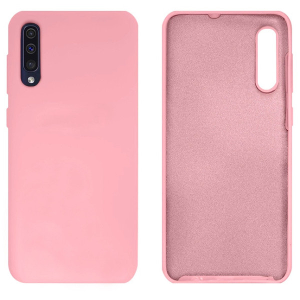 Силиконовый чехол для Samsung A50 Silicone Case Full Light Pink