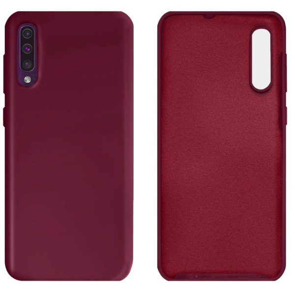 Силиконовый чехол для Samsung A50 Silicone Case Full Marsala