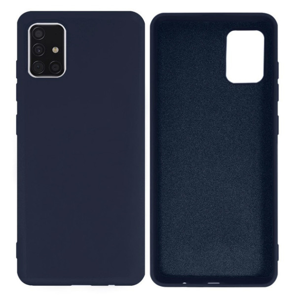 Силиконовый чехол для Samsung A51 Silicone Case Full Dark Blue