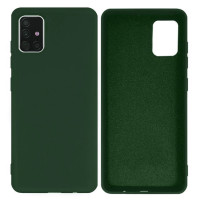 Силиконовый чехол для Samsung A51 Silicone Case Full Dark Green