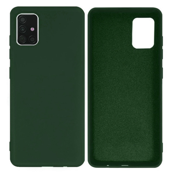Силиконовый чехол для Samsung A51 Silicone Case Full Dark Green