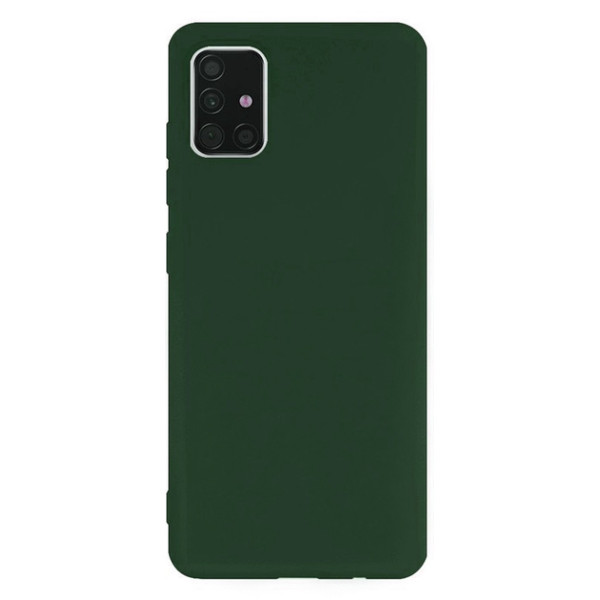 Силиконовый чехол для Samsung A51 Silicone Case Full Dark Green