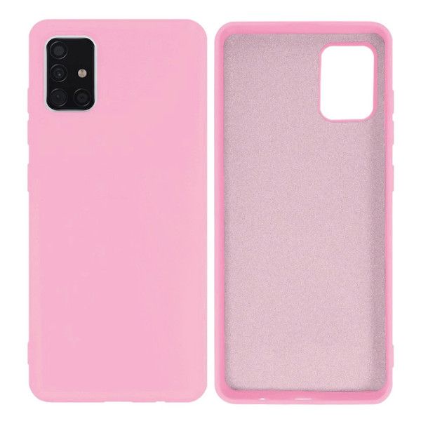 Силиконовый чехол для Samsung A51 Silicone Case Full Light Pink