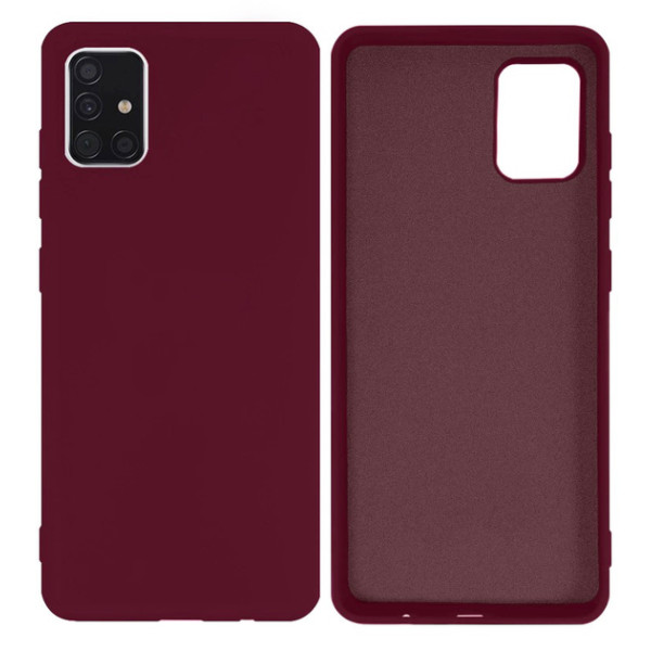 Силиконовый чехол для Samsung A51 Silicone Case Full Marsala
