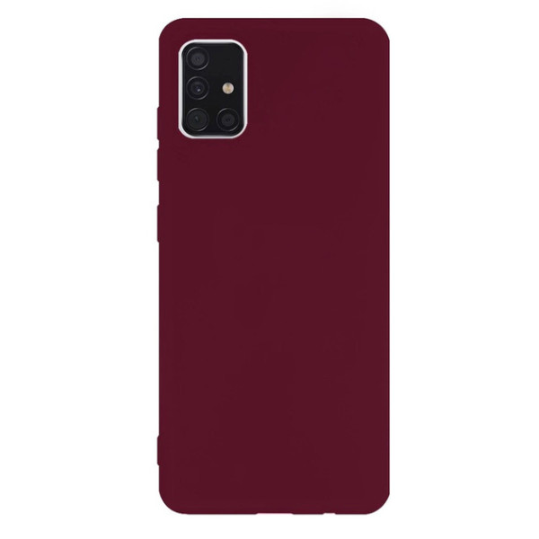 Силиконовый чехол для Samsung A51 Silicone Case Full Marsala