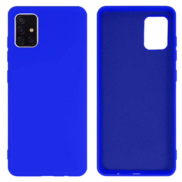 Силиконовый чехол для Samsung A51 Silicone Case Full Neon Blue