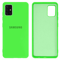 Силиконовый чехол для Samsung A51 Silicone Case Full Neon Green