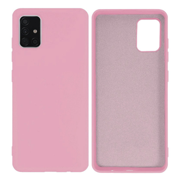 Силиконовый чехол для Samsung A51 Silicone Case Full Pink