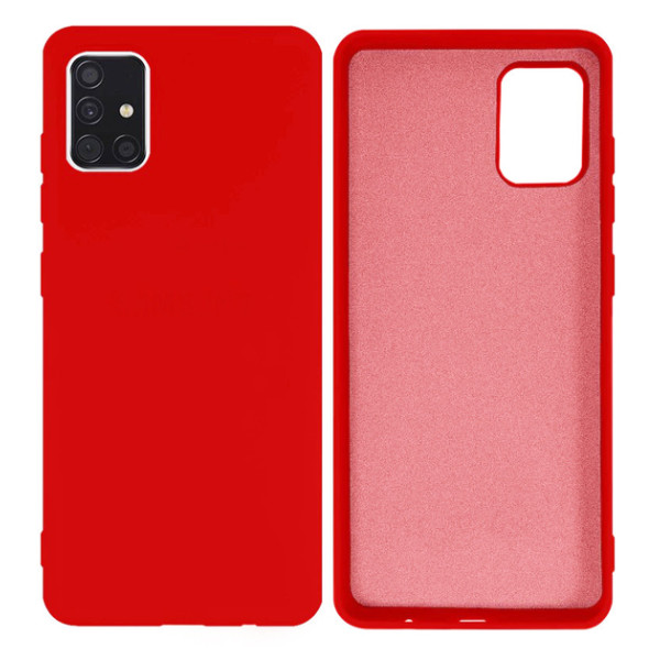 Силиконовый чехол для Samsung A51 Silicone Case Full Red