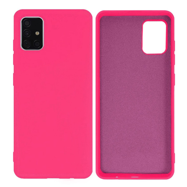 Силиконовый чехол для Samsung A51 Silicone Case Full Shiny Pink