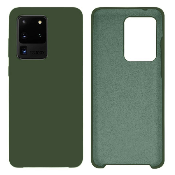 Силиконовый чехол для Samsung S20 Ultra Silicone Case Full Forest Green