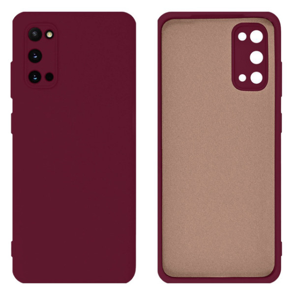Силиконовый чехол для Samsung S20 Silicone Case Full Marsala