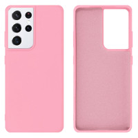 Силиконовый чехол для Samsung S21 Ultra Silicone Case Full Light Pink