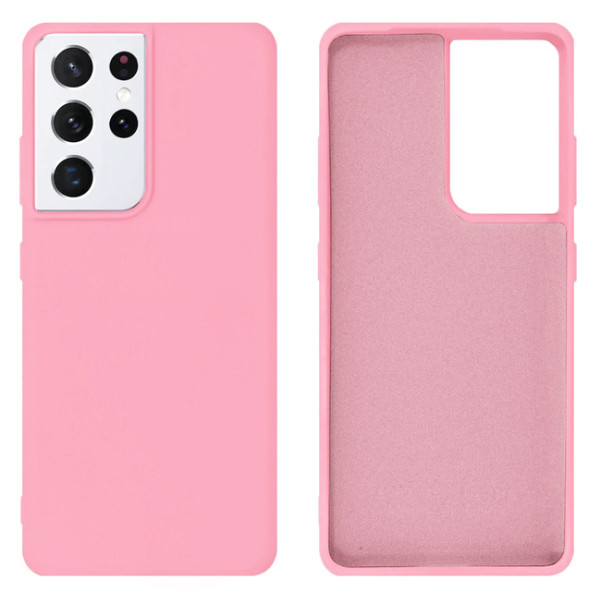 Силиконовый чехол для Samsung S21 Ultra Silicone Case Full Light Pink