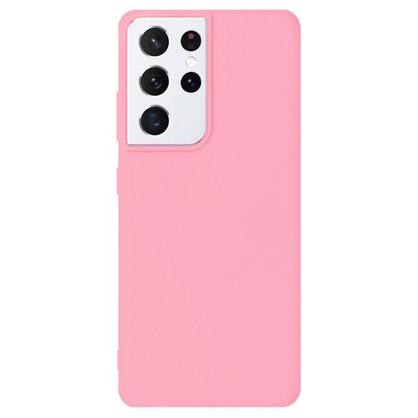 Силиконовый чехол для Samsung S21 Ultra Silicone Case Full Light Pink