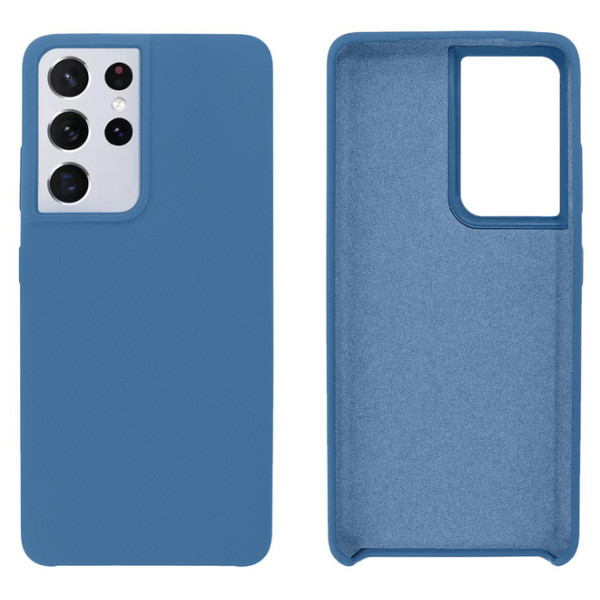 Силиконовый чехол для Samsung S22 Ultra Silicone Case Full Azure