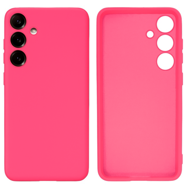 Силиконовый чехол для Samsung S25 Silicone Case Full Shiny Pink