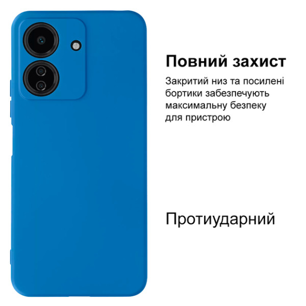 Силиконовый чехол для Xiaomi Redmi 13C/Poco C65 Silicone Case Full Azure