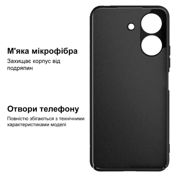 Силіконовий чохол для Xiaomi Redmi 13C/Poco C65 Silicone Case Full Black
