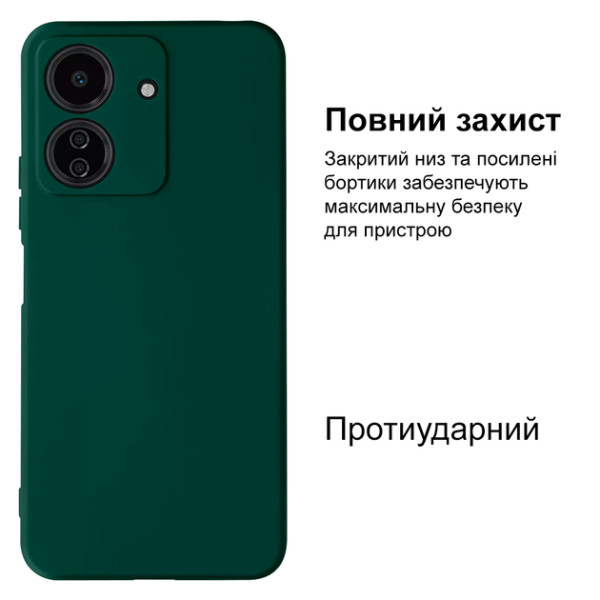 Силиконовый чехол для Xiaomi Redmi 13C/Poco C65 Silicone Case Full Forest Green