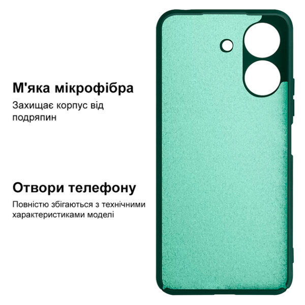 Силиконовый чехол для Xiaomi Redmi 13C/Poco C65 Silicone Case Full Forest Green