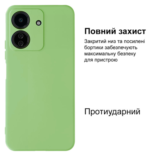 Силиконовый чехол для Xiaomi Redmi 13C/Poco C65 Silicone Case Full Mint