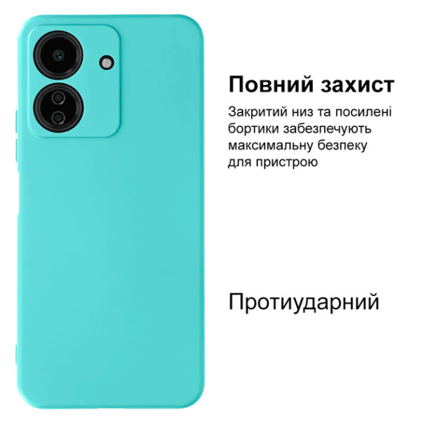 Силиконовый чехол для Xiaomi Redmi 13C/Poco C65 Silicone Case Full Sea Blue