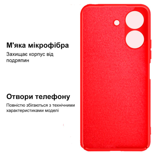 Силиконовый чехол для Xiaomi Redmi 13C/Poco C65 Silicone Case Full Red