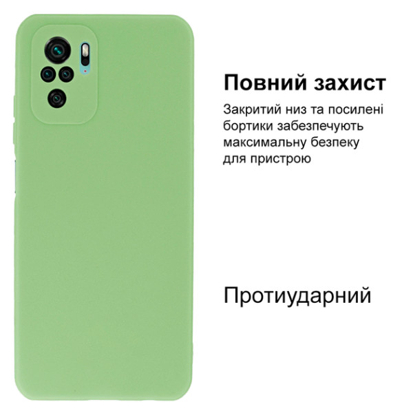 Силіконовий чохол для Xiaomi Redmi Note 10/10s/Poco M5s Silicone Case Full Mint