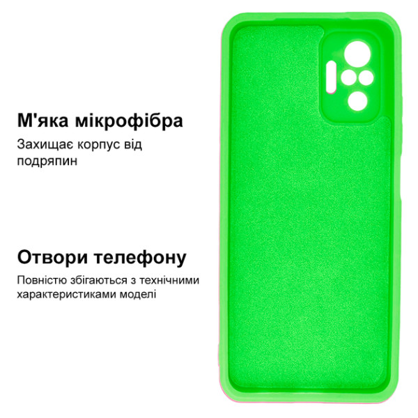 Силіконовий чохол для Xiaomi Redmi Note 10/ 10s / Poco M5s Silicone Case Full Neon Green