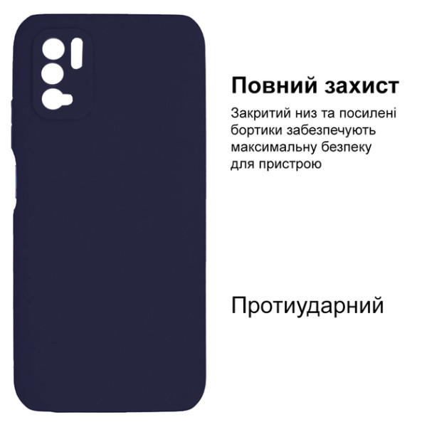 Силиконовый чехол для Xiaomi Redmi Note 10 5G Silicone Case Full Dark Blue
