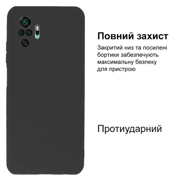 Силиконовый чехол для Xiaomi Redmi Note 10 Pro Silicone Case Full Dark Grey