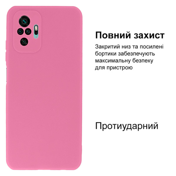 Силиконовый чехол для Xiaomi Redmi Note 10 Pro Silicone Case Full Light Pink