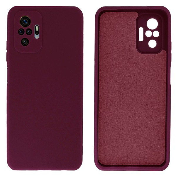 Силиконовый чехол для Xiaomi Redmi Note 10 Pro Silicone Case Full Marsala