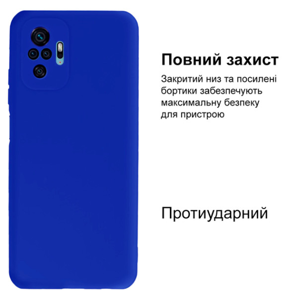 Силіконовий чохол для Xiaomi Redmi Note 10 Pro Silicone Case Full Neon Blue
