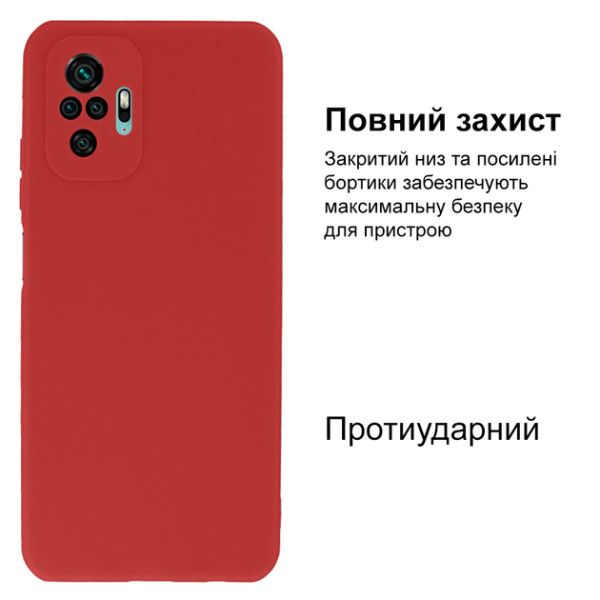 Силиконовый чехол для Xiaomi Redmi Note 10 Pro Silicone Case Full Red