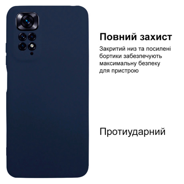 Силіконовий чохол для Xiaomi Redmi Note 11/11s Silicone Case Full Dark Blue