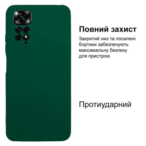 Силіконовий чохол для Xiaomi Redmi Note 11/11s Silicone Case Full Forest Green