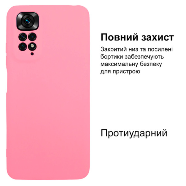 Силиконовый чехол для Xiaomi Redmi Note 11/11s Silicone Case Full Pink