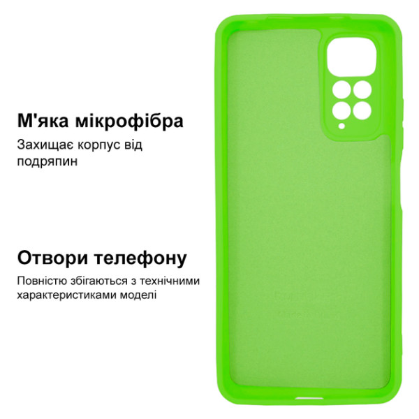 Силіконовий чохол для Xiaomi Redmi Note 11 Pro Silicone Case Full Neon Green