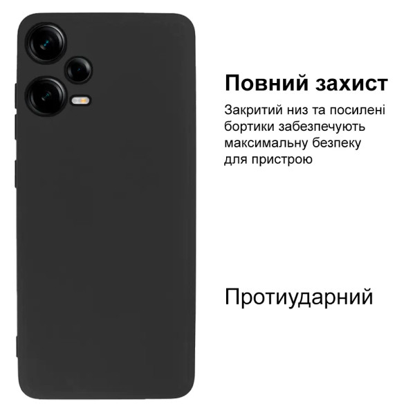 Силиконовый чехол для Xiaomi Redmi Note 12 Pro 5G Silicone Case Full Dark Grey