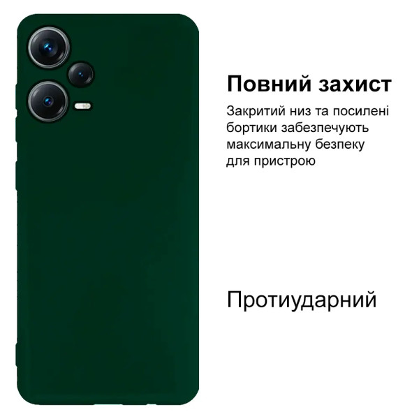 Силіконовий чохол для Xiaomi Redmi Note 12 Pro 5G Silicone Case Full Forest Green