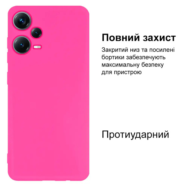 Силіконовий чохол для Xiaomi Redmi Note 12 Pro 5G Silicone Case Full Shiny Pink