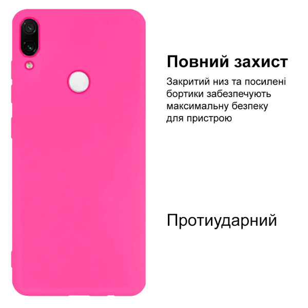 Силиконовый чехол для Xiaomi Redmi Note 7/ Note 7 Pro Silicone Case Shiny Pink